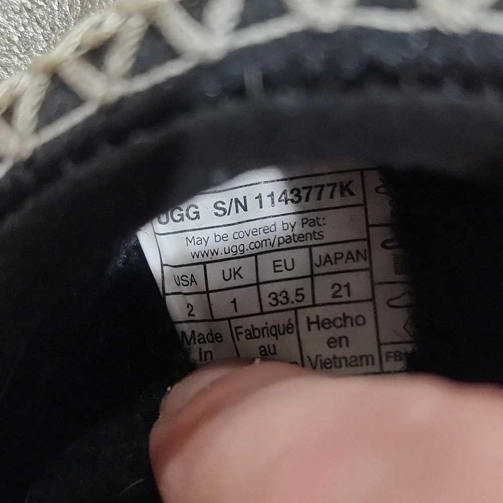 UGG Tazz‎ Tasman Leather Silver Black Metallic Slipper Slide Shearling Shoe 2